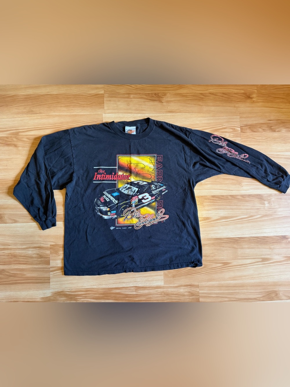 Vintage 90s Dale Earnhardt The Intimidator 3 NASCAR Long Sleeve T Shirt Mens XL
